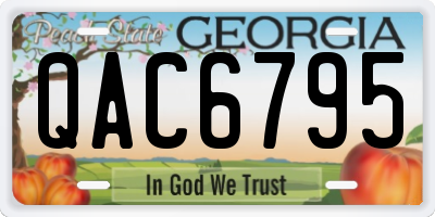 GA license plate QAC6795