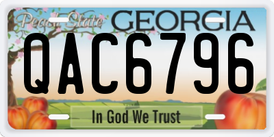 GA license plate QAC6796