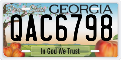 GA license plate QAC6798