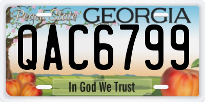 GA license plate QAC6799