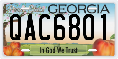 GA license plate QAC6801