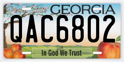 GA license plate QAC6802