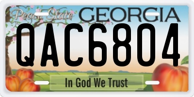 GA license plate QAC6804