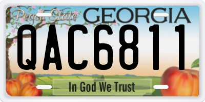 GA license plate QAC6811