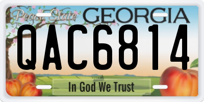 GA license plate QAC6814