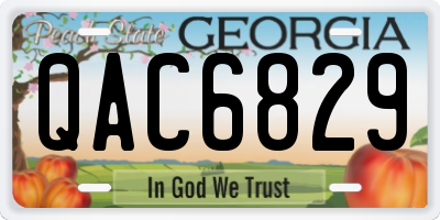 GA license plate QAC6829