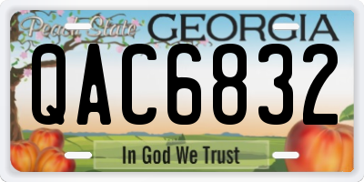 GA license plate QAC6832
