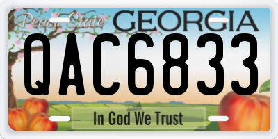 GA license plate QAC6833
