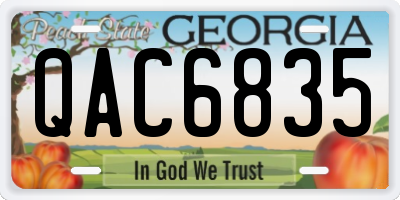 GA license plate QAC6835