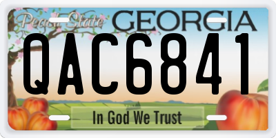 GA license plate QAC6841
