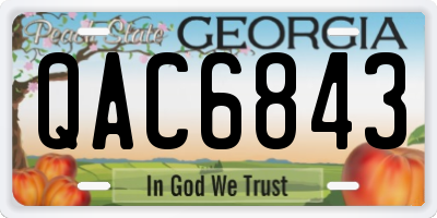 GA license plate QAC6843