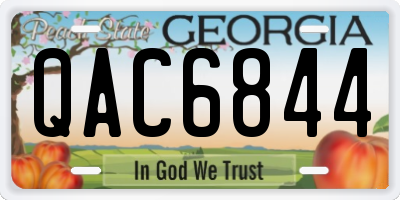 GA license plate QAC6844