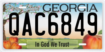 GA license plate QAC6849