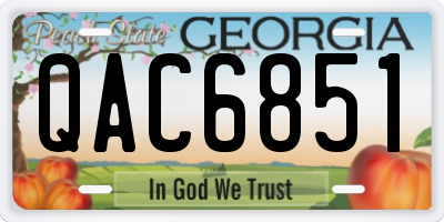 GA license plate QAC6851