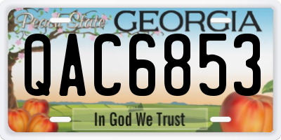 GA license plate QAC6853