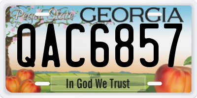GA license plate QAC6857