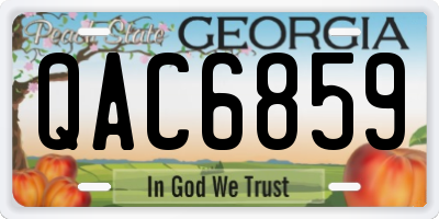 GA license plate QAC6859