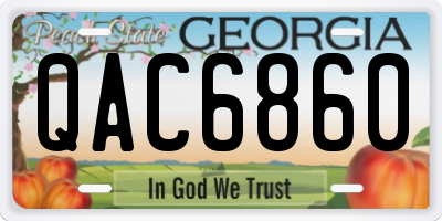 GA license plate QAC6860