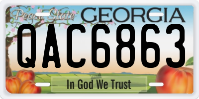 GA license plate QAC6863