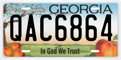 GA license plate QAC6864