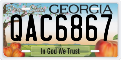 GA license plate QAC6867