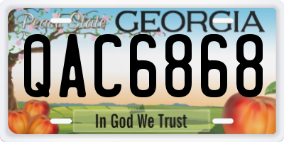 GA license plate QAC6868