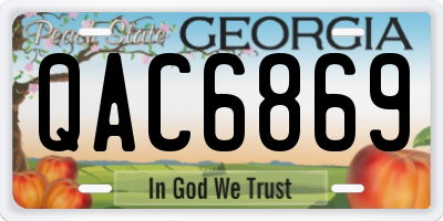 GA license plate QAC6869