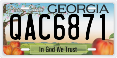 GA license plate QAC6871