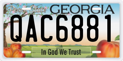 GA license plate QAC6881