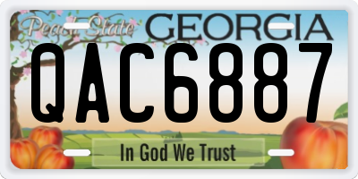 GA license plate QAC6887