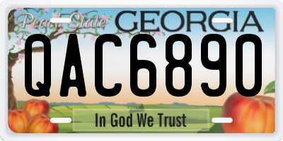 GA license plate QAC6890