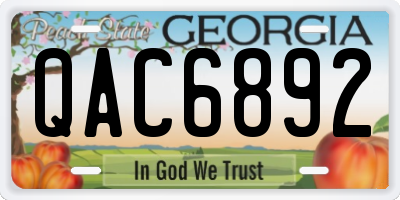 GA license plate QAC6892