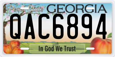 GA license plate QAC6894
