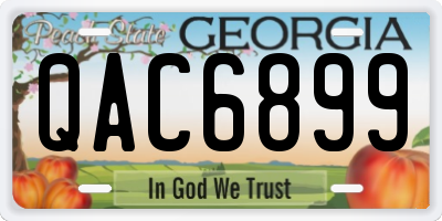 GA license plate QAC6899