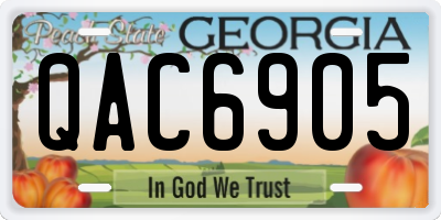 GA license plate QAC6905