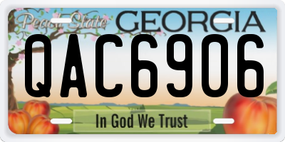 GA license plate QAC6906