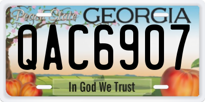 GA license plate QAC6907