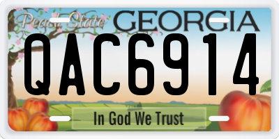 GA license plate QAC6914