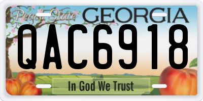 GA license plate QAC6918