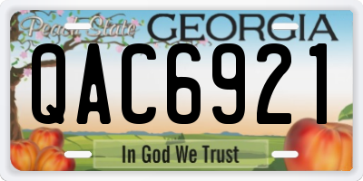 GA license plate QAC6921