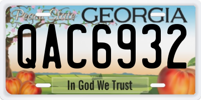 GA license plate QAC6932