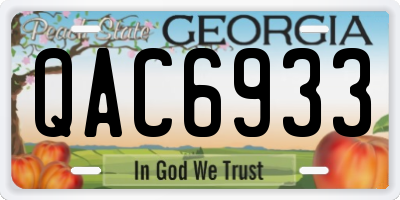 GA license plate QAC6933