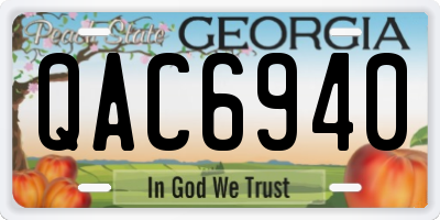 GA license plate QAC6940