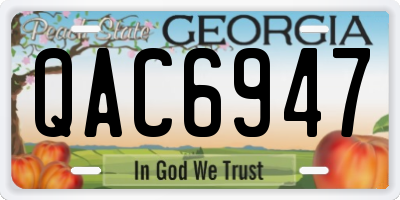 GA license plate QAC6947