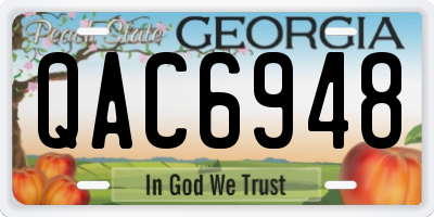 GA license plate QAC6948