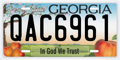 GA license plate QAC6961