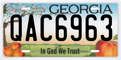 GA license plate QAC6963