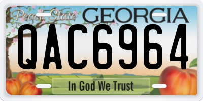 GA license plate QAC6964