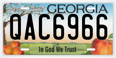 GA license plate QAC6966