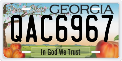 GA license plate QAC6967